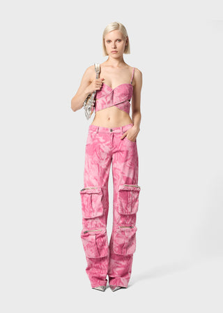 BLUMARINE Chiné Camouflage Print Cargo Pants