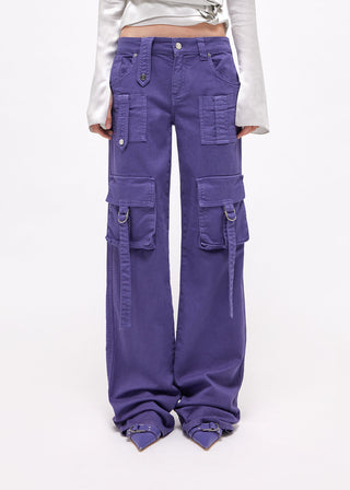 BLUMARINE CARGO JEANS  ULTRAVIOLET