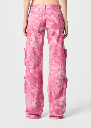 BLUMARINE - Chiné Camouflage Print Cargo Pants