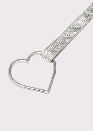 BLUMARINE PATENT BELT WITH HEART BUCKLE