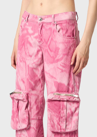 BLUMARINE - Chiné Camouflage Print Cargo Pants