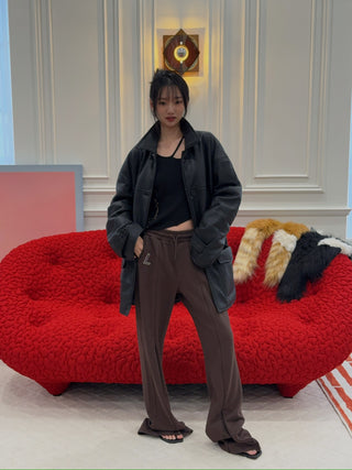 LUAR - LOGO WINDOW SWEATS / BROWN