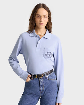 SPORTY & RICH - Riding Club Pique Polo in Blue
