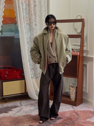 MAGDA BUTRYM - Padded Jacket With Dropped Shoulder in Khaki