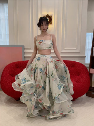 LA FUORI - PETAL CASCADE FLOUNCE SKIRT