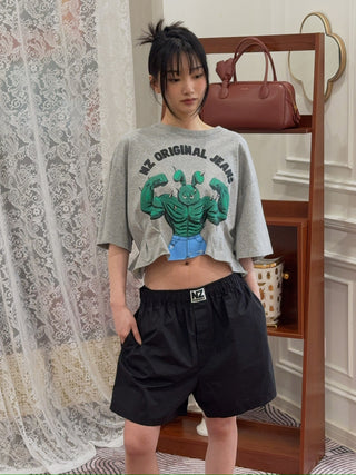 NATASHA ZINKO  PLEATED CROPPED T-SHIRT