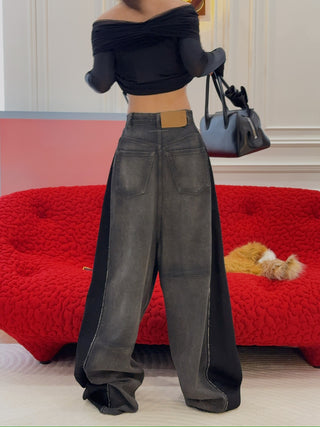 MM6 Maison Margiela BLACK WIDE LEGS 5 POCKET JEANS