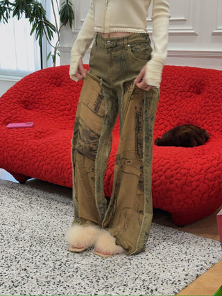 BLUMARINE PATCHWORK PANTS