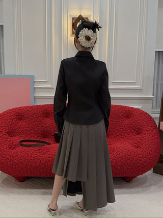 MAGDA BUTRYM - Tailored wool shirt in black