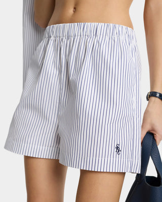 SPORTY & RICH - SRC Poplin Short in Blue Striped