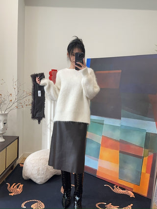 16ARLINGTON - SEPHIA KNIT JUMPER / ALPACA KNIT BIANCO