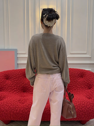 MAGDA BUTRYM - Knotted longsleeve in beige