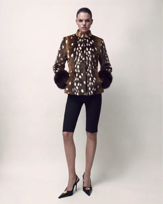 Pre-order CARELLI - Bambi Deer Jacket in Brown Fawn Print