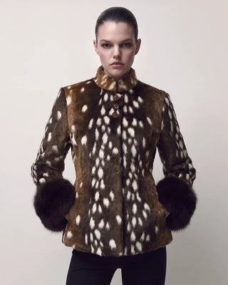 Pre-order CARELLI - Bambi Deer Jacket in Brown Fawn Print
