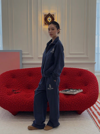 SPORTY & RICH - Vendome Straight Leg Sweatpant in Navy
