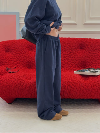 SPORTY & RICH - Vendome Straight Leg Sweatpant in Navy