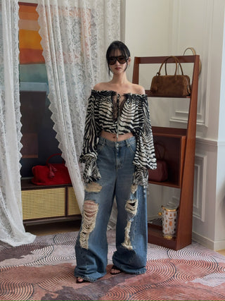 BLUMARINE - Denim Boyfriend Jeans
