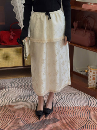 RXQUETTE - Whiterose Midi Skirt in Ivory