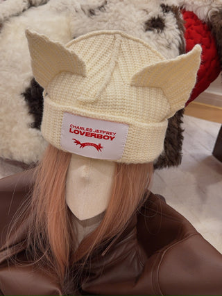LOVERBOY - CHUNKY EARS BEANIE in Ecru