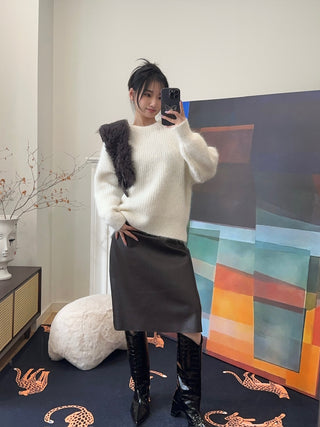 16ARLINGTON - SEPHIA KNIT JUMPER / ALPACA KNIT BIANCO