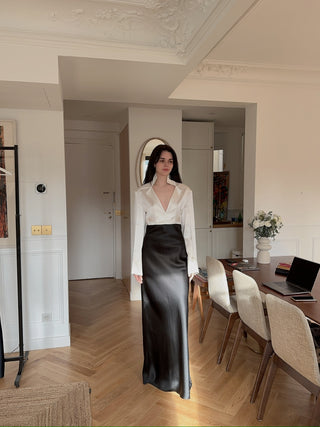 BEVZA STAND-COLLAR DRESS