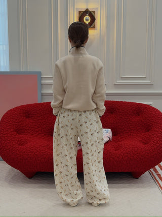 SPORTY & RICH - NY Crest Polar Sweatshirt in Cream