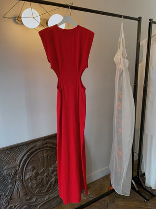 BEVZA LONG DRESS WITH SIDE CUTS