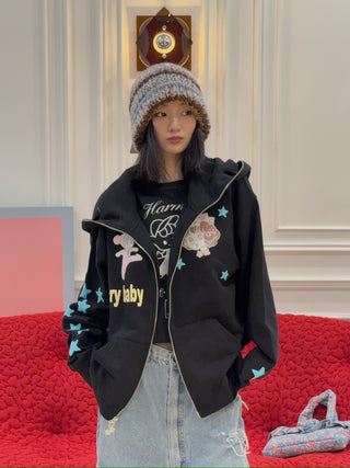 ASHLEY WILLIAMS - BLACK CROPPED T-SHIRT / HAMORNY & PEACE