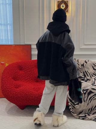 THE MANNEI - Leather Jacket in Black