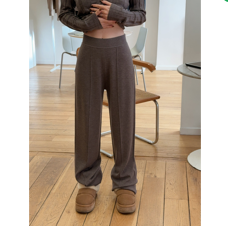 ALLUDE - Wild-length Trousers in Brown