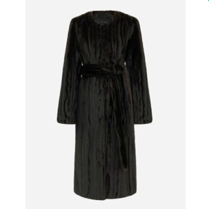 THE LAURENT - ROW DEEP BROWN ROUND FUR COAT / MAHOGANY