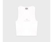 SPORTY & RICH - Juicy Crown Ribbed Tank in White