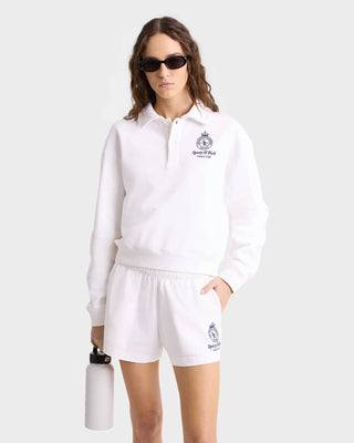 SPORTY & RICH - Crown Country Cropped Polo in White