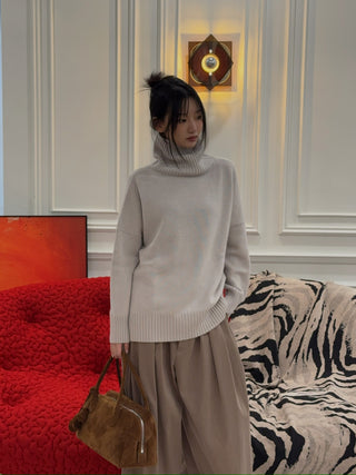 SIMONETTA RAVIZZA MALAGA - KNITTED TURTLENECK CASHMERE SWEATER
