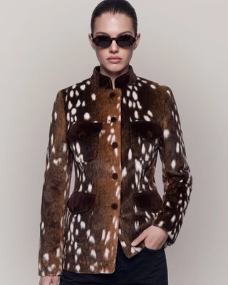 Pre-order CARELLI - Jackie Deer Jacket in Brown Fawn Print