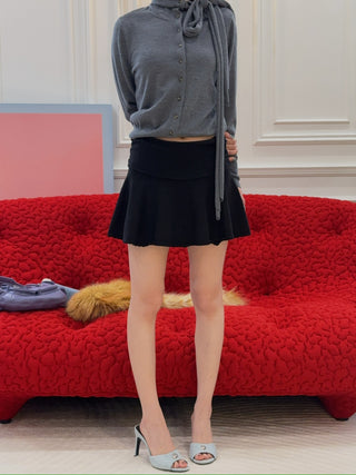 GUIZIO RUCHED HEART SCALLOP SKIRT