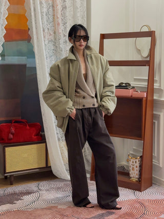 MAGDA BUTRYM - Padded Jacket With Dropped Shoulder in Khaki