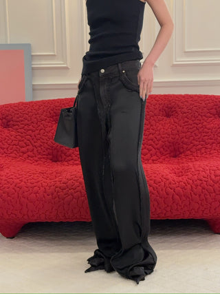 BLUMARINE - Satin Pants in Black