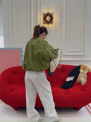 SIMONETTA - PIAVE - LEATHER BOMBER / GREEN PEPPER