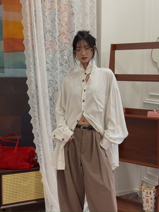 THE MANNEI - Wide Trousers in Beige