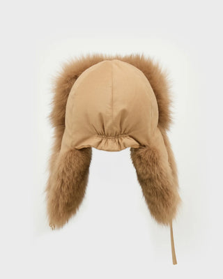 YVES SALOMON - Loro Piana Flannel and fox fur ushanka