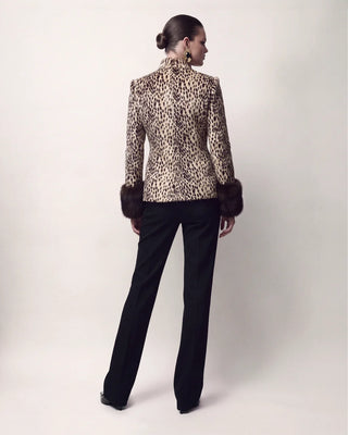 Pre-order CARELLI - Dolly Leopard Jacket in Beige Leopard Print