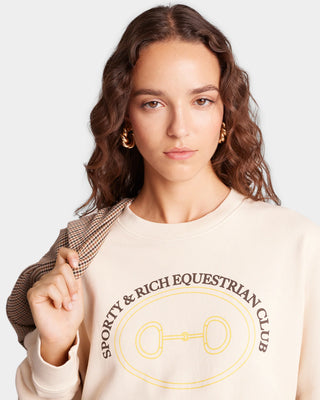 SPORTY & RICH - Equestrian Crewneck in Cream