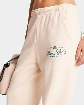 SPORTY & RICH - Fitness World Sweatpant in Cream