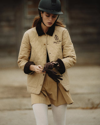 SPORTY & RICH - Vendome Box Pleat Skirt in Beige