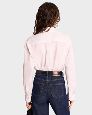 SPORTY & RICH - NY Crest Oversized Shirt in White