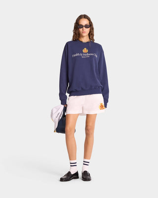 SPORTY & RICH - NY Crest Poplin Short in White