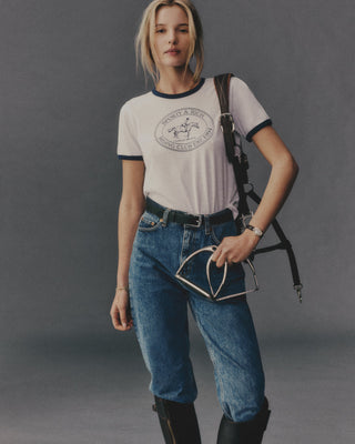 SPORTY & RICH - Riding Club Ringer Tee in White