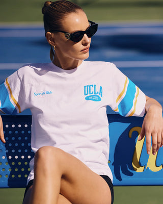 SPORTY & RICH - Westwood Rugby Tee in White