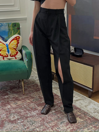 A.W.A.K.E TAPERED PANTS WITH VERTICAL SLIT KNEES